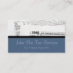 Tax Preparer Federal Tax Form Business Card