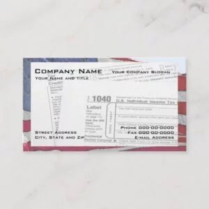 Tax Preparer Federal Tax Form Business Card