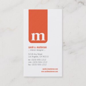 {TBA} Simple Monogram Designer Business Card