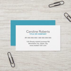 Teal modern generic simple elegant personal business card