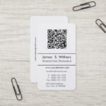 Techie Modern Minimalist QR Code  Photo / Logo Business Card