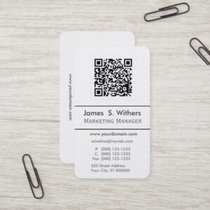 Techie Modern Minimalist QR Code  Photo / Logo Business Card