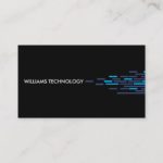 Technical Pattern in Blue on Black Business Card