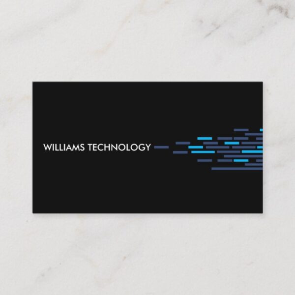 Technical Pattern in Blue on Black Business Card