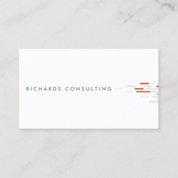 Technical Pattern in White, Gray, Orange Business Card