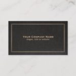 Traditional Black Linen Look Business Card