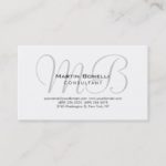 Trendy Chic Monogram Consultant Business Card
