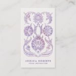 Trendy Lavender Watercolor Floral Bohemian Design Business Card