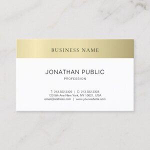 Trendy Modern Minimalistic Plain Gold Look Elegant Business Card