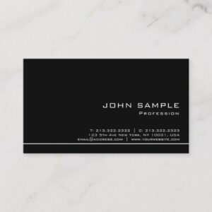 Trendy Professional Modern Black White Semi Gloss Business Card