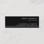 Trendy Professional Modern Black White Semi Gloss Mini Business Card