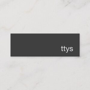 Ttys Networking Minimalistic  Black Business Card