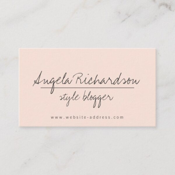 Unique Edgy Handwritten Style Bloggers, Crafters 2 Business Card