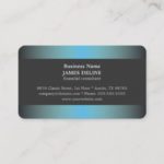 Unique Elegant Blue Metal Financial Consultant Business Card