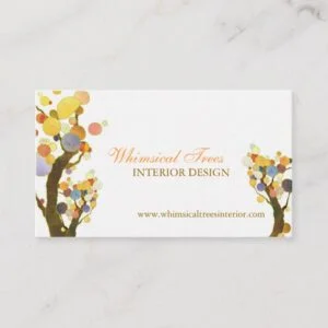 Unique Tree Theme Interior Design Business Cards