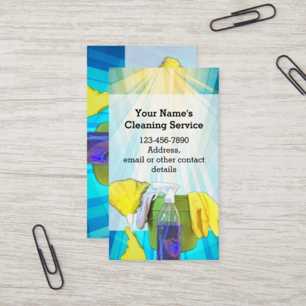 Vibrant Rays Custom Cleaning Service Business Business Card