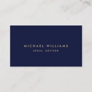 Vintage Classic Blue Navy Dark Gold Monobram Business Card