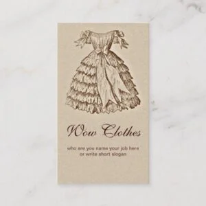vintage dress fashionable business card