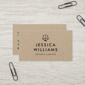 Vintage Elegant Legal Adviser Kraft Rustic Lawyer Business Card