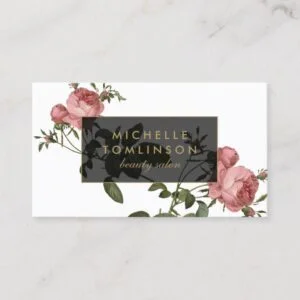Vintage Floral Elegant Salon Business Card