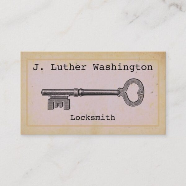 Vintage Locksmith Professional Business Cards
