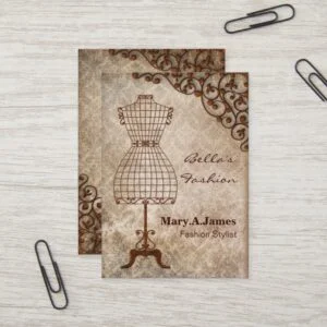 vintage mannequin fashion business cards