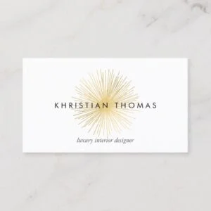 Vintage Modernist Luxe Gold Sputnik Designer Business Card