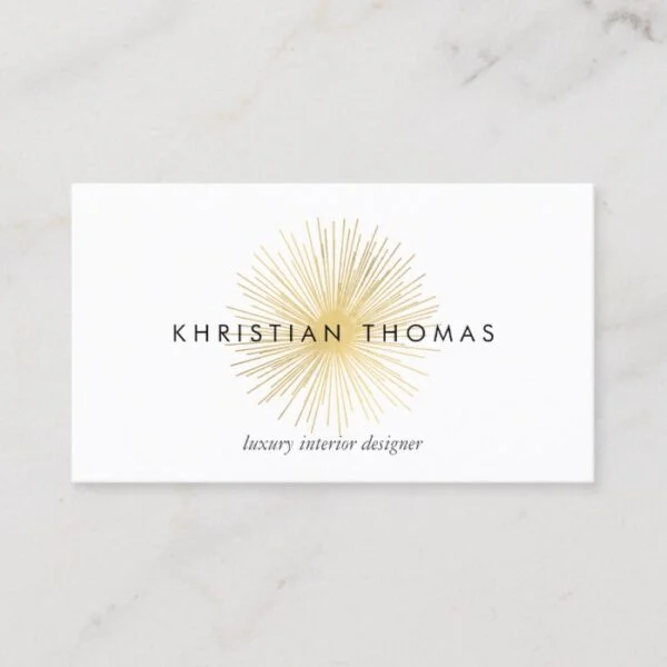 Vintage Modernist Luxe Gold Sputnik Designer Business Card