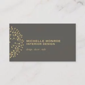Vintage Modernist Starburst Interior Designer III Business Card