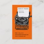 Vintage Professional Artistic Typewriter Writer Business Card