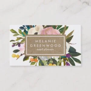 Vintage Rustic Florals Business Card