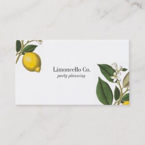 Vintage Style Lemon Botanical Print Business Card