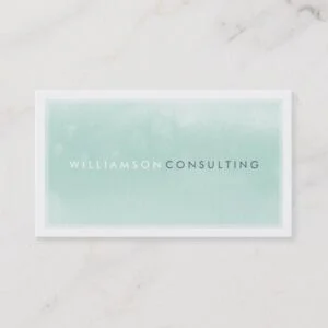 WATERCOLOR BUSINESS CARD :: modern trendy mint