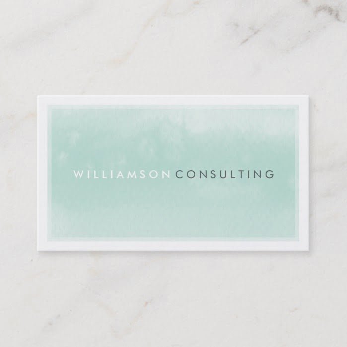 WATERCOLOR BUSINESS CARD :: modern trendy mint
