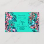 Watercolor floral illustration yoga instructor 2 business card