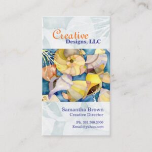 Watercolor Sea Shells Designer Business Cards