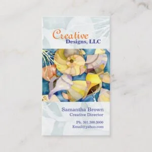 Watercolor Sea Shells Designer Business Cards