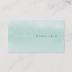 WATERCOLOR stylish corporate modern trendy mint Business Card
