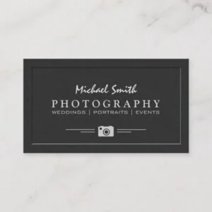 Wedding Portrait Photography Elegant Embossed Look Business Card