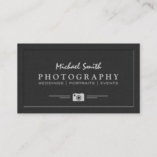 Wedding Portrait Photography Elegant Embossed Look Business Card