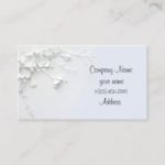 White 3D simple flower designed Business Card