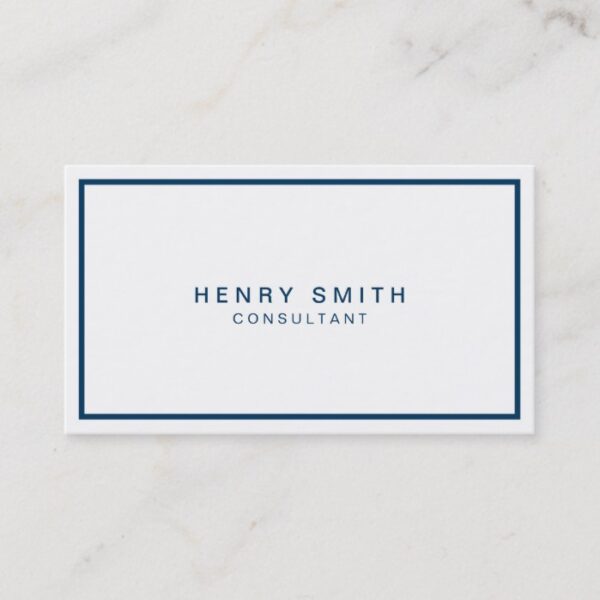 White and Blue Corporate Modern Professional Business Card