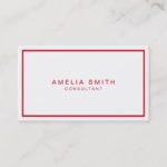White and Red Corporate Modern Professional Business Card