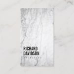 White Marble Modern and Professional Business Card