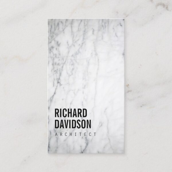 White Marble Modern and Professional Business Card