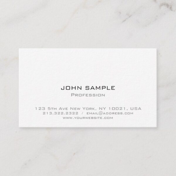 White Professional Elegant Modern Simple Business Card