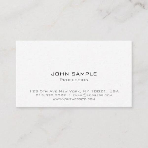 White Professional Elegant Modern Simple Business Card