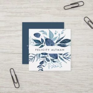Wild Azure | Botanical Square Business Card