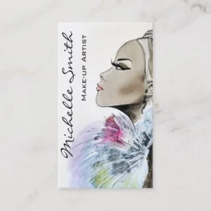 Woman drawing Make-up artist business card design