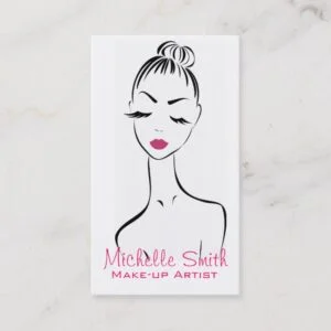 Woman face Make-up artist business card design